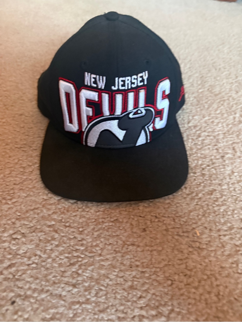 NHL New Jersey Devils Black Red and White Snapback Hat